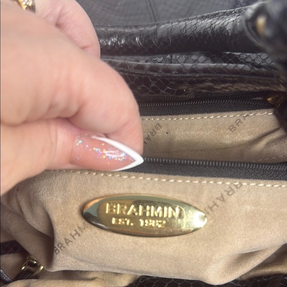 Brahmin Elisa Black Python Hobo in Black - Picture 10 of 10